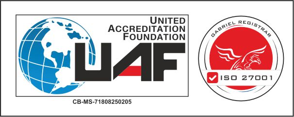 ISO/IEC 27001:2022 certified by Gabriel Registrar, UAF accredited